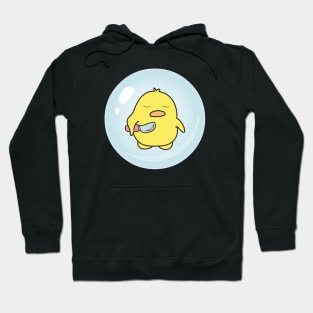 Funny Duck holding a knife in a bubble Hoodie